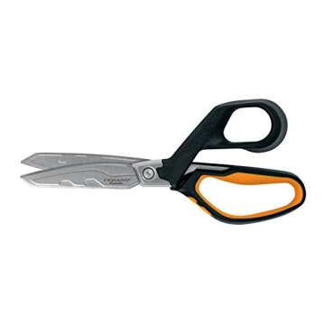 Fiskars PowerArc 8" Shop Shears - Heavy Duty Serrated Stainless Steel Scissors