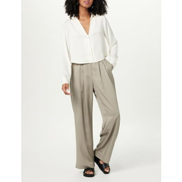 The Drop Women's Amalia Relaxed Pleated Trousers