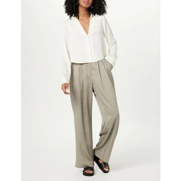 The Drop Women's Amalia Relaxed Pleated Trousers