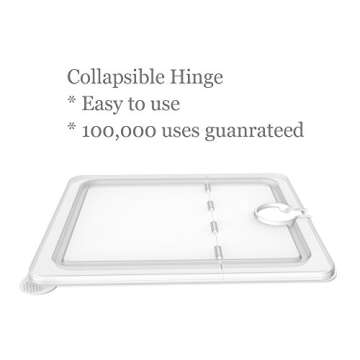 EVERIE Sous Vide Container 12 Quart EVC-12 with Collapsible Hinged Lid Compatible with Anova Nano or AN500-US00 or Anova Pro 3.0 or Anova Mini, Also Fits Instant Pot