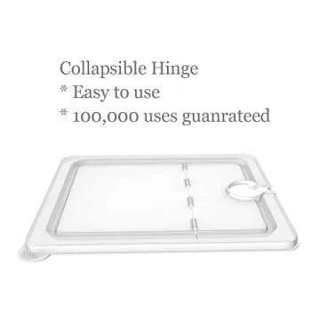 EVERIE Sous Vide Container 12 Quart EVC-12 with Collapsible Hinged Lid Compatible with Anova Nano or AN500-US00 or Anova Pro 3.0 or Anova Mini, Also Fits Instant Pot