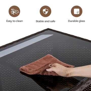 Yaheetech 3pcs Outdoor Bar Set with Glass Top and Stools