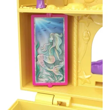 Polly Pocket Travel Toy with 2 Micro Dolls, Dolphin Pet & Water Play Accessories, Pocket World Surf ‘n’ Sandventure Playset