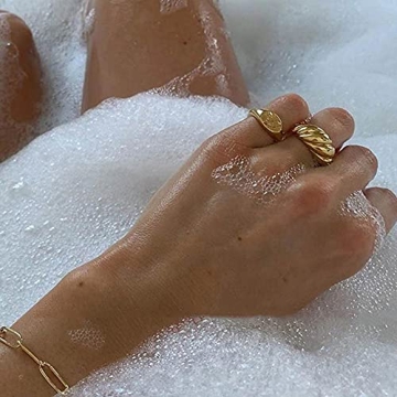 MOROTOLE Chunky Gold Rings Set Durable & Stylish Jewelry