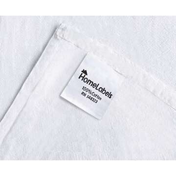 HomeLabels Kitchen 12 Pack Flour-Sack Towels, 100% Pure Rung Spin Cotton, Hand Towels, Multi-Purpose, Highly Absorbent