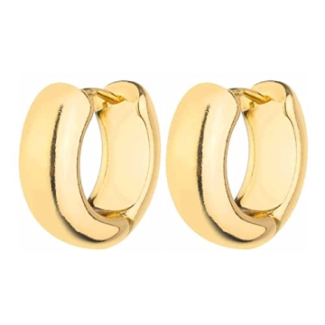 14K Gold Plated Chunky Hoop Earrings Hypoallergenic Set