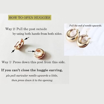 14K Gold Plated Chunky Hoop Earrings Hypoallergenic Set