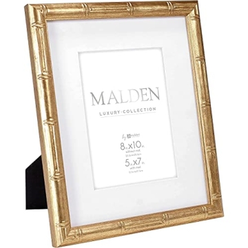 Malden International Designs Elegant Antique Gold Bamboo Photo Frame for 5x7 Photos