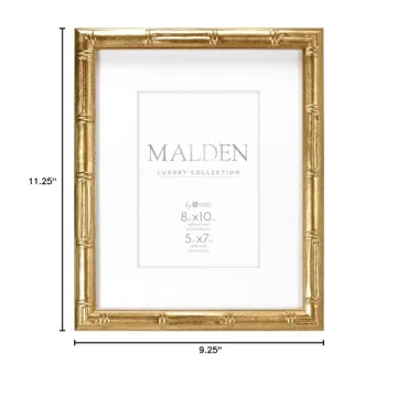 Elegant 5x7 Antique Gold Bamboo Photo Frame