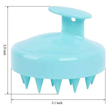 Hair Scalp Massager Wet Head Brush Shampoo Dry Scalp Care Brush with Soft Silicone Head Dandruff Brush Pack of 2