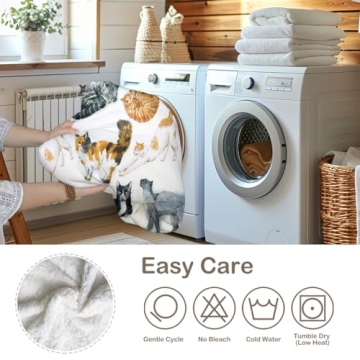 Sleepwish Colorful Cat Fleece Blanket for Cat Lovers