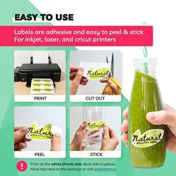 Glossy Sticker Paper for Inkjet Printers | 20 Sheets 8.5x11