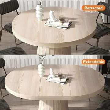 Homary Extendable Dining Table for 4-6, Stylish and Durable