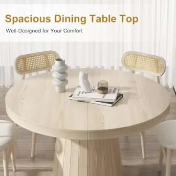 Homary Extendable Dining Table for 4-6, Stylish and Durable
