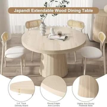 Homary Extendable Dining Table for 4-6, Stylish and Durable