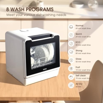 HAVA Portable Countertop Dishwasher with Child Lock