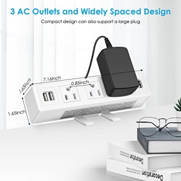 3 AC Outlet Desk Clamp Power Strip - Organized Charging Hub