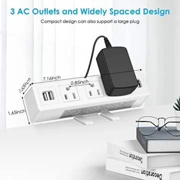 3 AC Outlet Desk Clamp Power Strip - Organized Charging Hub