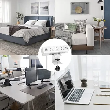 3 AC Outlet Desk Clamp Power Strip - Organized Charging Hub