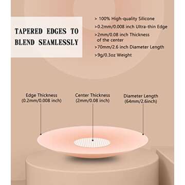 6 Pairs Nipple Covers for Women Pasties Nipple Covers Reusable Adhesive Silicone Covers Round Pastie...