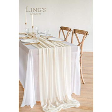 Elegant 14Ft Ivory Table Runner for Weddings and Parties