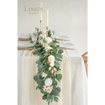 Elegant 14Ft Ivory Table Runner for Weddings and Parties