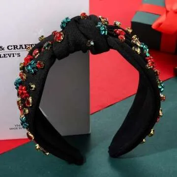 Stylish Christmas Headband with Rhinestones and Charms