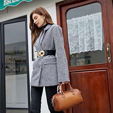 HESHE Leather Top Handle Bags for Women Leather Purses Tote Bag Satchel Handbags Shoulder Bag Designer Crossbody Bags (Sorrel)