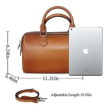 HESHE Leather Top Handle Bags for Women Leather Purses Tote Bag Satchel Handbags Shoulder Bag Designer Crossbody Bags (Sorrel)