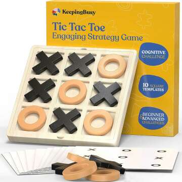 Engaging Wooden Tic Tac Toe Game for Seniors – Cognitive Activity & Decor