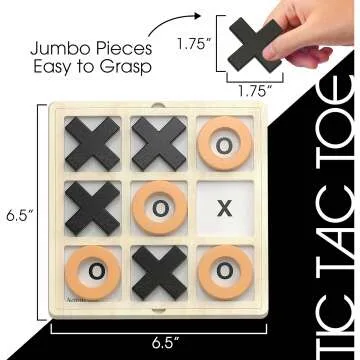 Wooden Tic Tac Toe Game for Seniors – Engaging & Fun