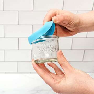 WeeSprout Glass Baby Food Storage Jars w/Lids (4 oz, 12 Pack Set) Snack, Puree, Reusable Small Conta...