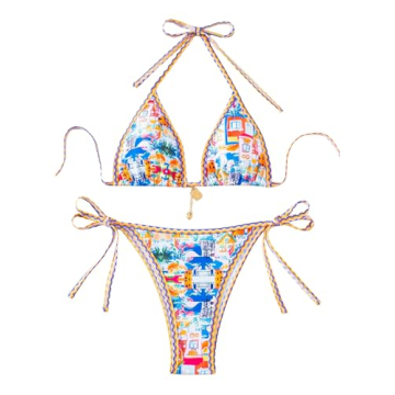 SOLY HUX Colorful Halter Bikini Set for Stylish Summer Fun