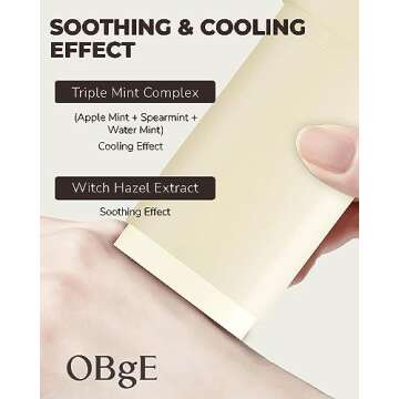 OBgE Oil Control Stick (0.6oz) - Non-Greasy, Soothing & Cooling Facial Care. High Defense. Lightweight, Long-Lasting Protection, Oil Absorption, No Clumps. Travel Essentials. Witch Hazel, Mint.