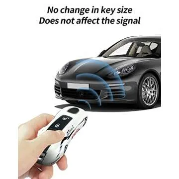 LIMBQS Car Key Protection Keychain, Key Cover for Porsche Macan Cayenne Panamera 911 (New White)