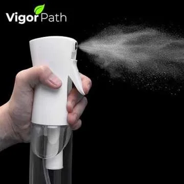 VIGOR PATH Continuous Spray Bottle with Ultra Fine Mist - Versatile Water Sprayer for Hair, Home Cleaning, Salons, Plants, Aromatherapy, and More - Empty Hair Spray Bottle (Clear - 5oz (2 Pack)