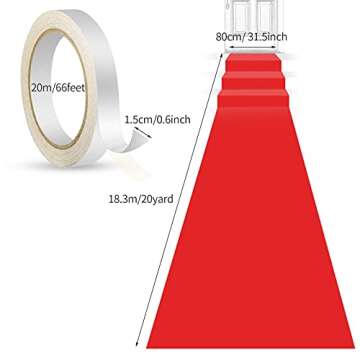 Shappy Red Carpet Runner for Weddings and Events 2.6x60ft