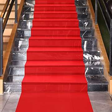 Shappy Red Carpet Runner for Weddings and Events 2.6x60ft