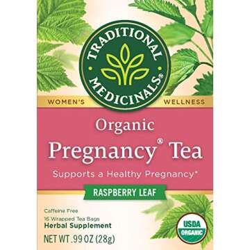 Traditional Medicinals Organic Pregnancy Tea Raspberry Leaf Herbal Tea, Supports Healthy Pregnancy, ...