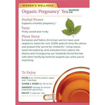 Traditional Medicinals Organic Pregnancy Tea Raspberry Leaf Herbal Tea, Supports Healthy Pregnancy, (Pack of 1) - 16 Tea Bags