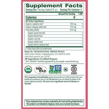 Traditional Medicinals Organic Pregnancy Tea Raspberry Leaf Herbal Tea, Supports Healthy Pregnancy, (Pack of 1) - 16 Tea Bags