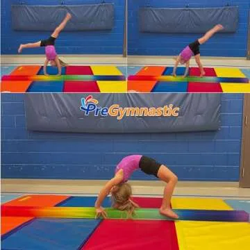 PreGymnastic 6FT/8FT/9.5FT Folding Balance Beam for Kids 3-12,Foldable Gymnastics Floor Beam-Extra Firm Suede Cover with Carry Bag for Home-Gym Equipment for Toddler Teenage (Rainbow, 6FT)