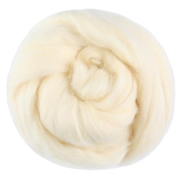 JUPEAN 3.53oz Wool Roving Yarn, Fiber Roving Wool Top, Wool Felting Supplies, Pure Wool, Chunky Yarn...
