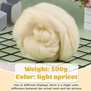 JUPEAN 3.53oz Soft Wool Roving for Felting Projects