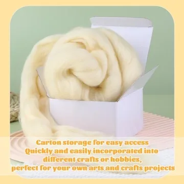 JUPEAN 3.53oz Soft Wool Roving for Felting Projects