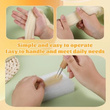 JUPEAN 3.53oz Soft Wool Roving for Felting Projects