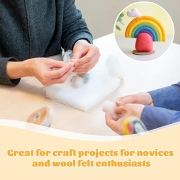 JUPEAN 3.53oz Soft Wool Roving for Felting Projects