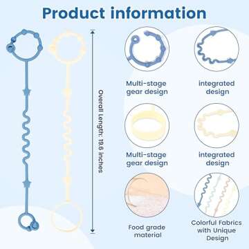 RTMOK Food Grade Silicone Toy Straps for Babies