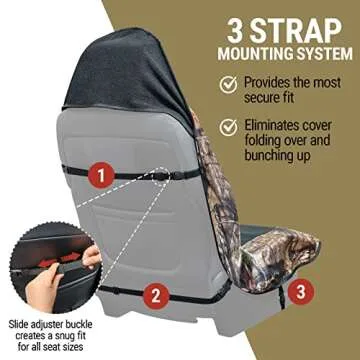Season Guard Mossy Oak Camo Car Seat Cover Towel Protector; Great for After Gym Workouts, Dogs, Kids, and Outdoor Activities; Universal Fit for Cars SUVs MiniVans Trucks, EZ fit, Non Slip Grip, 1pc
