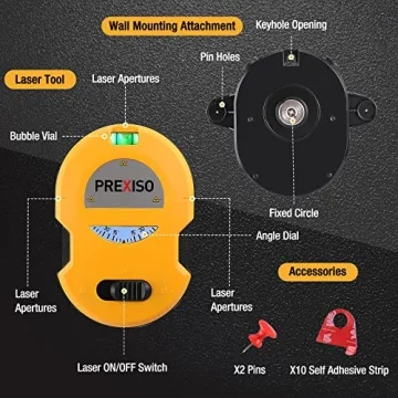 PREXISO 30Ft Laser Level with LED Light for Home Projects